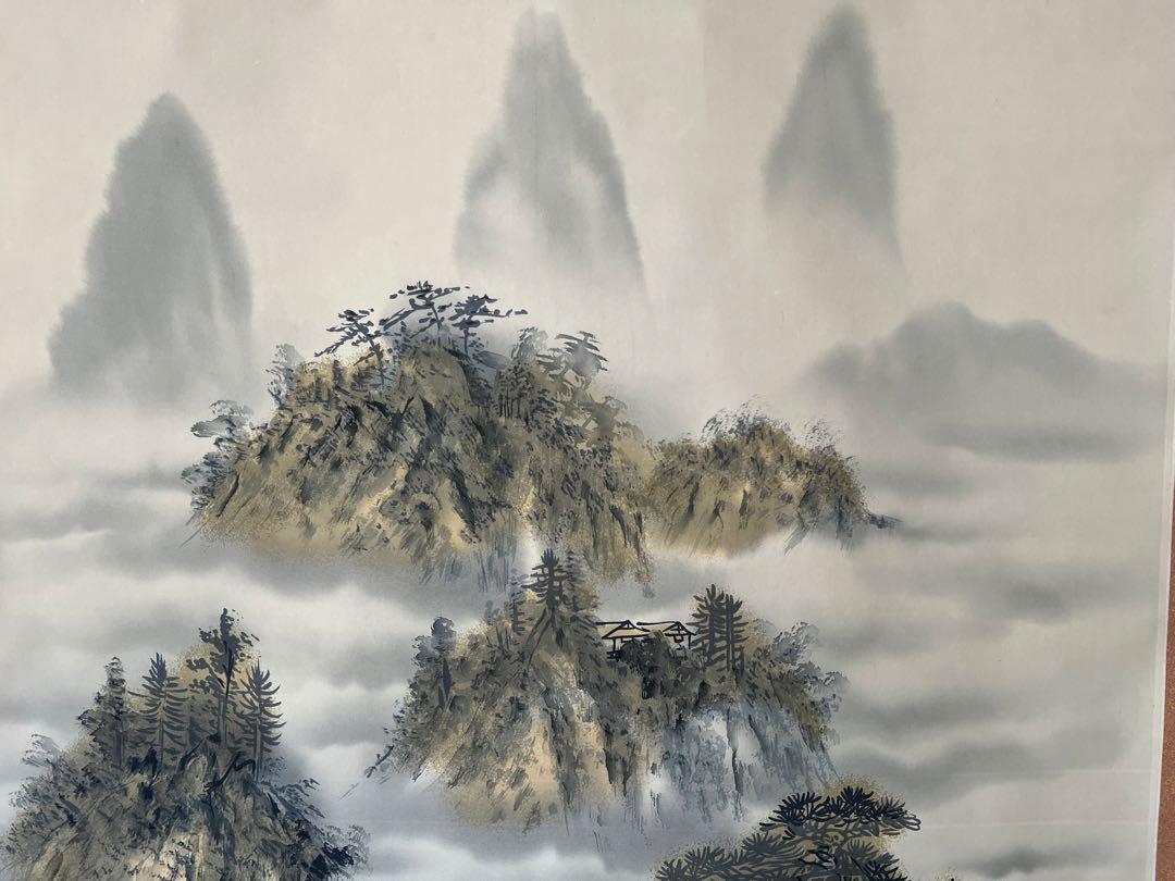 【 掛軸 / 松月】水墨画山水図 巻物 書道 骨董品 掛軸 / 松月】水墨画山水図 巻物 書道 骨董品 - メルカリ