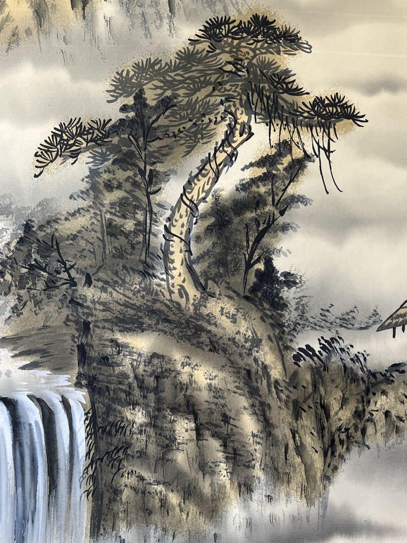 【 掛軸 / 松月】水墨画山水図 巻物 書道 骨董品 掛軸 / 松月】水墨画山水図 巻物 書道 骨董品 - メルカリ