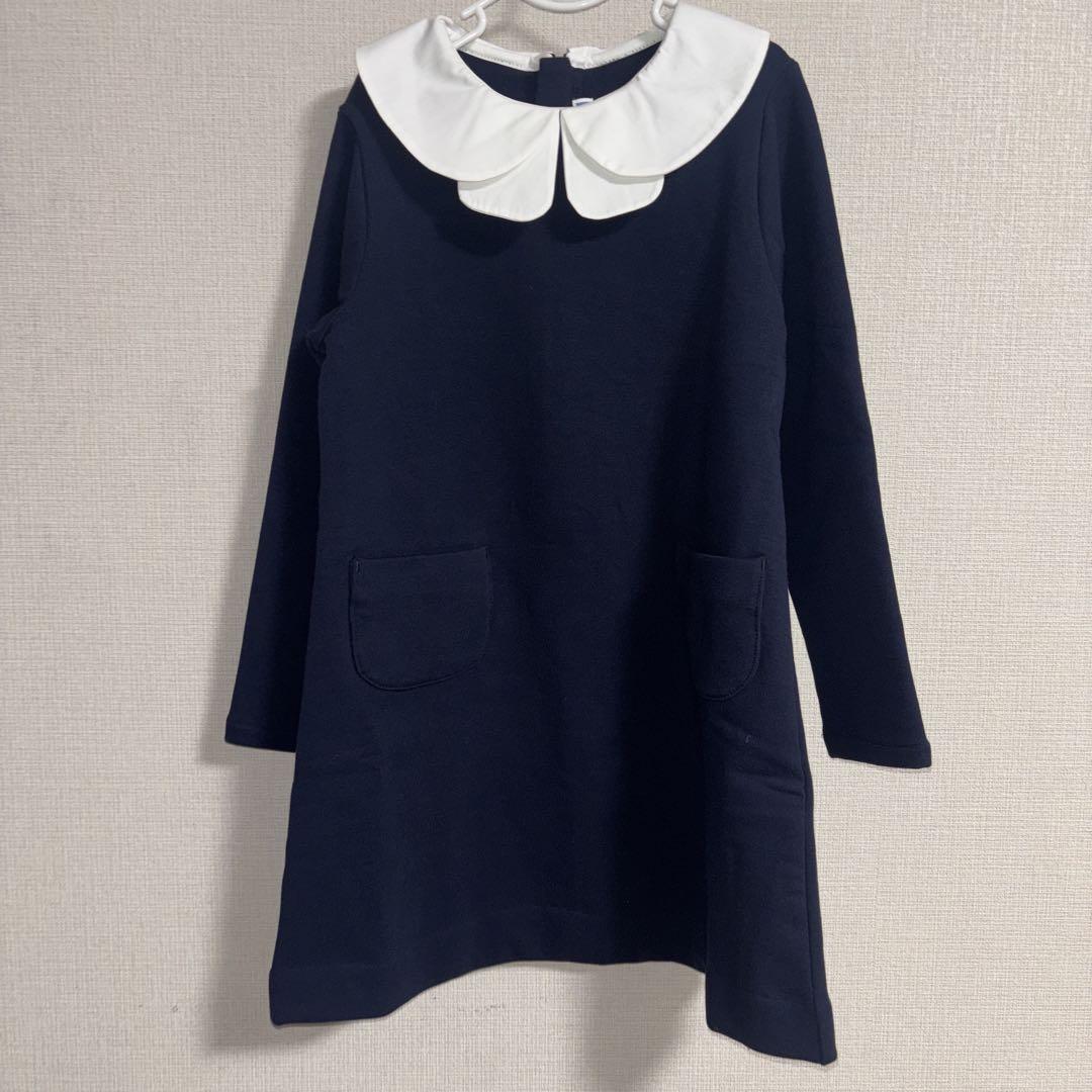 Jacadi ネイビー 長袖ワンピース