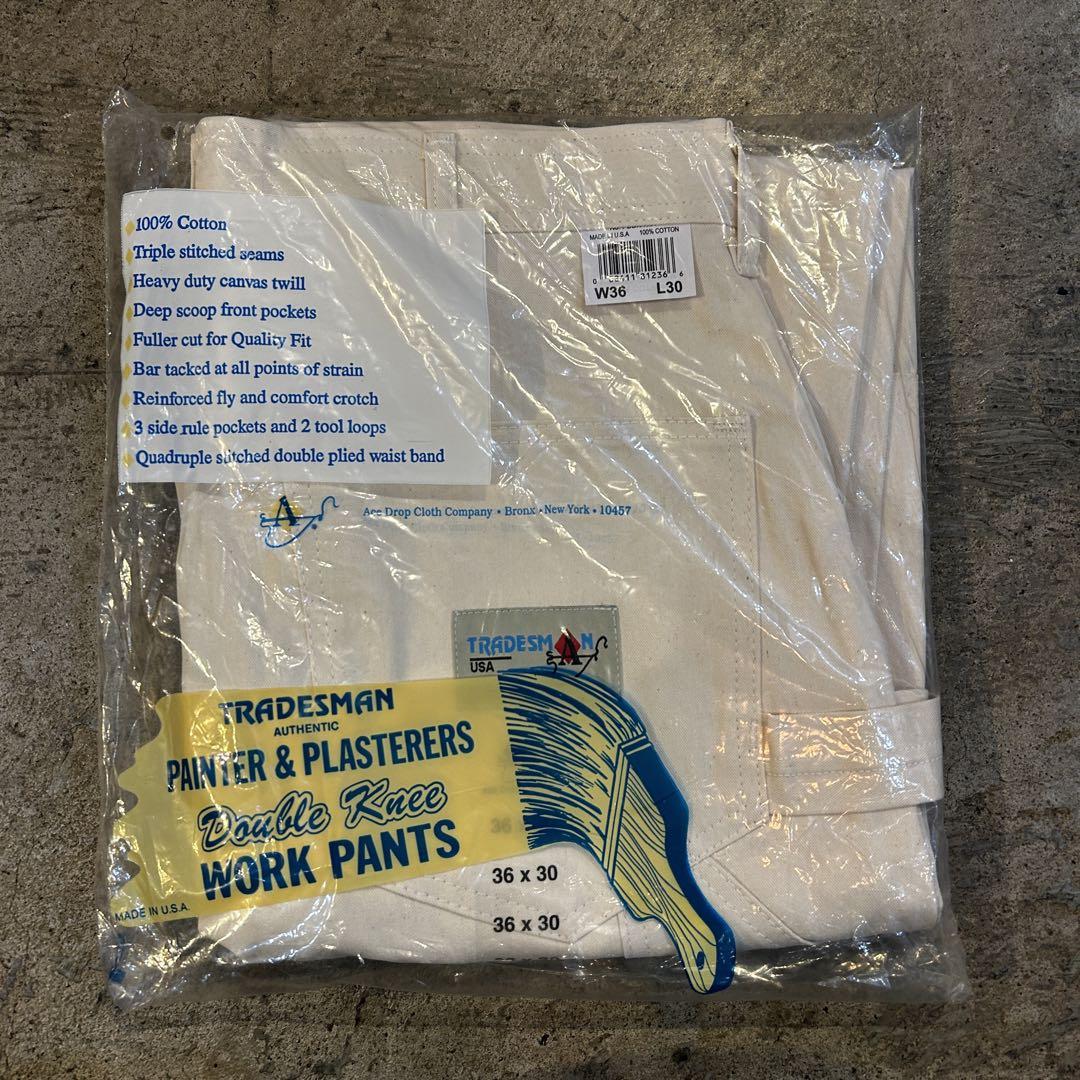 新品 TRADESMAN ダブルニーペインターパンツ 生成 ワークパンツ W36