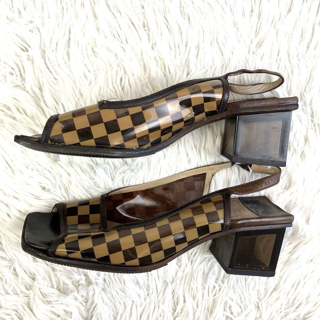 ルイヴィトン　louis vuitton サンダル　ミュール　ダミエ　38