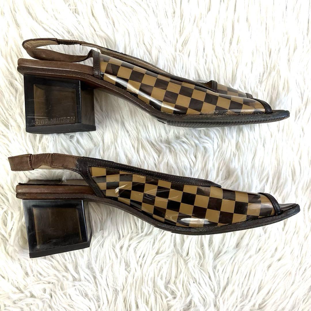 ルイヴィトン　louis vuitton サンダル　ミュール　ダミエ　38