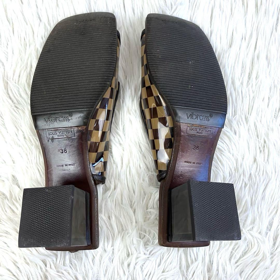 ルイヴィトン　louis vuitton サンダル　ミュール　ダミエ　38
