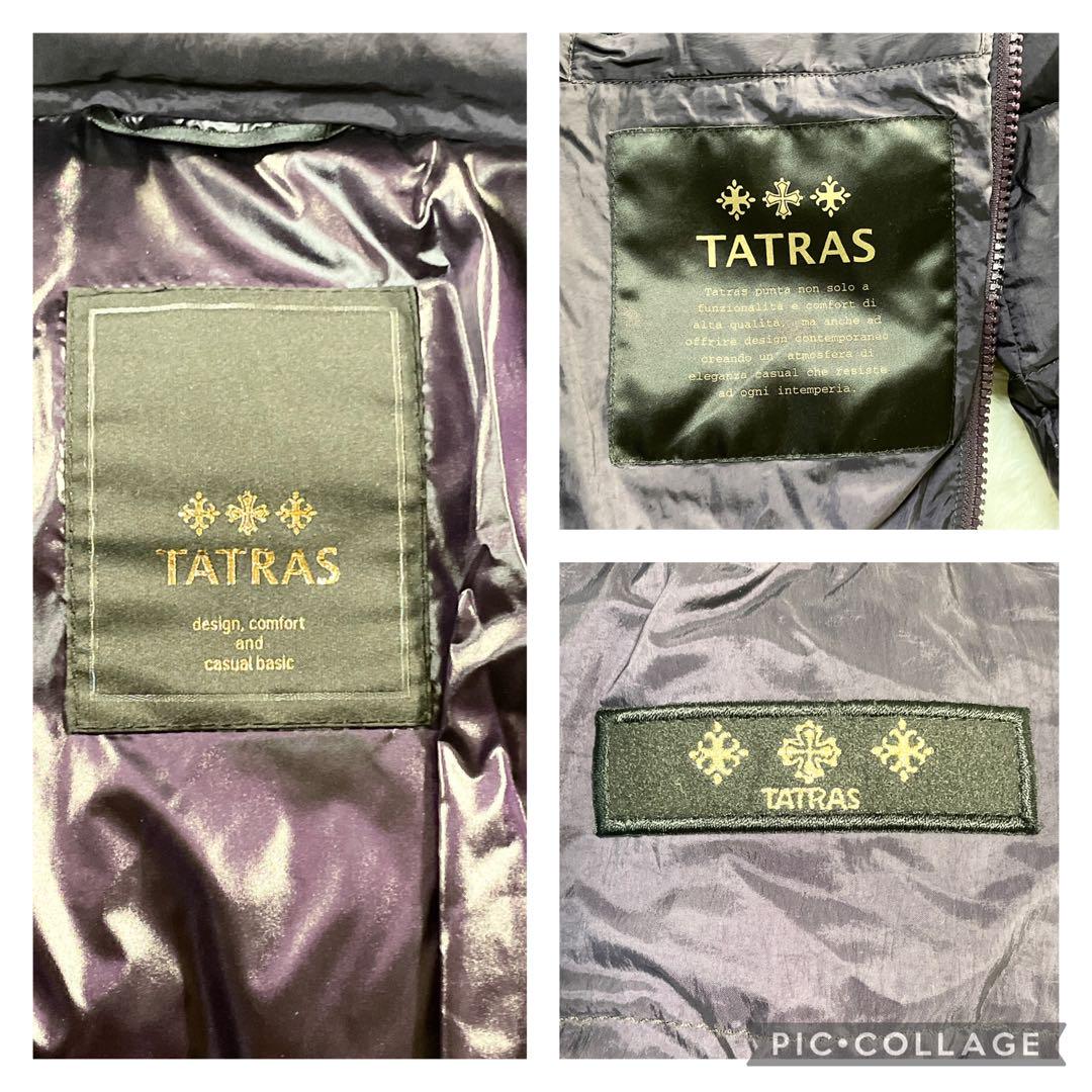 【希少】タトラス ダウンコート パープル フード サブリナ Aライン 2way 極美品✨】 タトラス 2way ダウンコート ロング Aライン パープル L