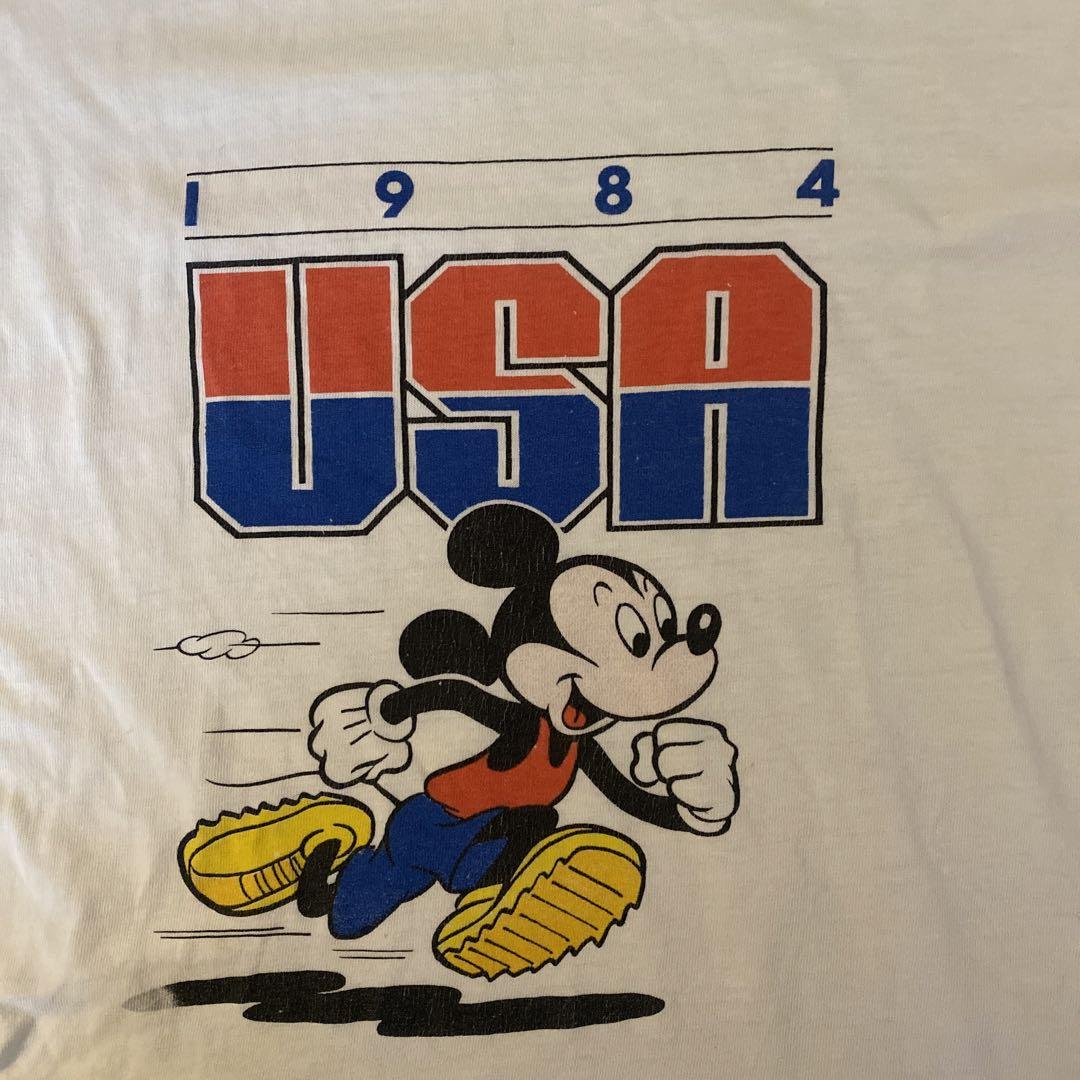 1984 ロサンゼルス ロス 五輪 ミッキーマウス ディズニー Tシャツ - T