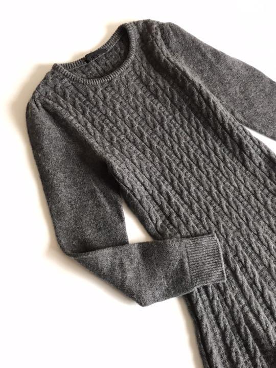 れなし 美品 アナイ ワンピース ケーブルニット カシミヤ混 qenzg-m31346948802 レディース