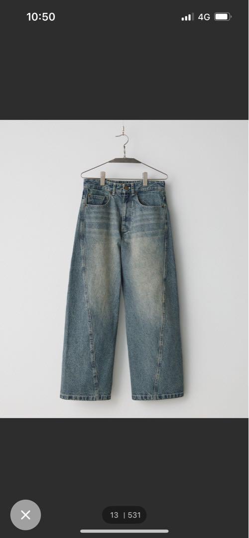 VINTAGE WASHED CURVED DENIM ライトインディゴブルー ライトインディゴブルー VINTAGE WASHED CURVED DENIM - メルカリ