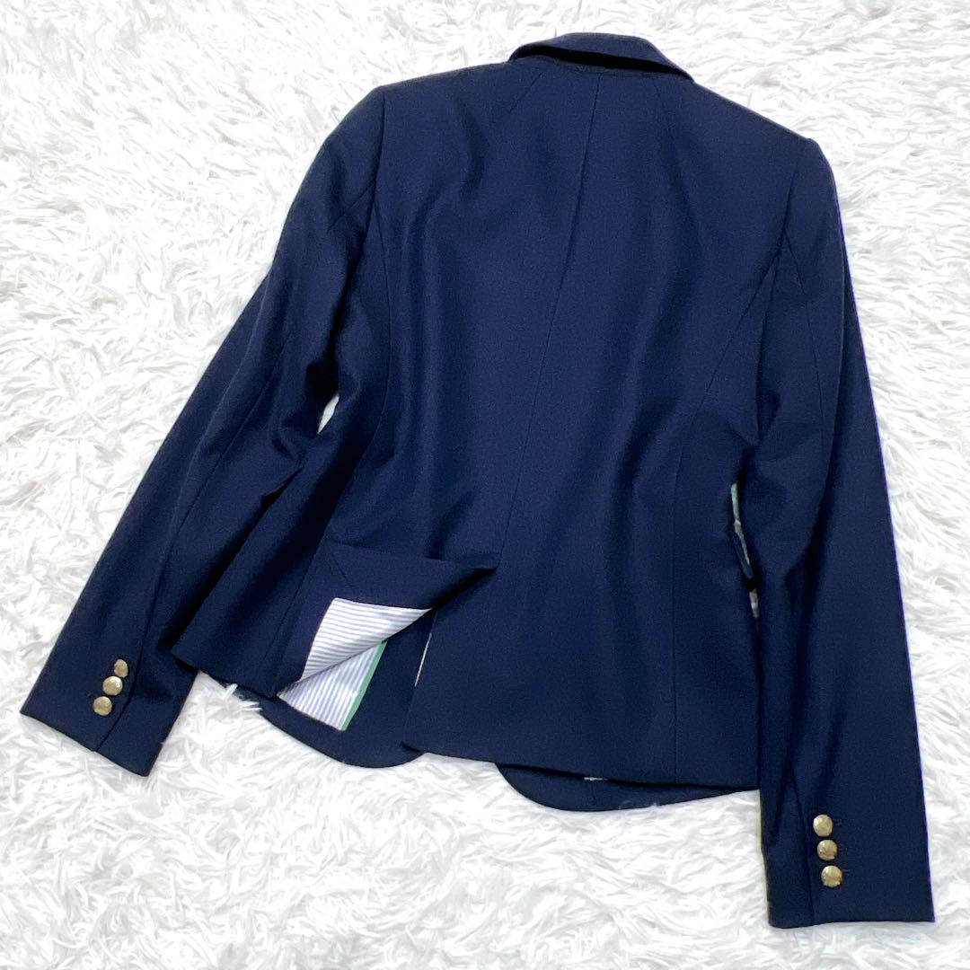 【美品】J.CREW 紺ブレ 金ボタン テーラードジャケット ブレザー ネイビー