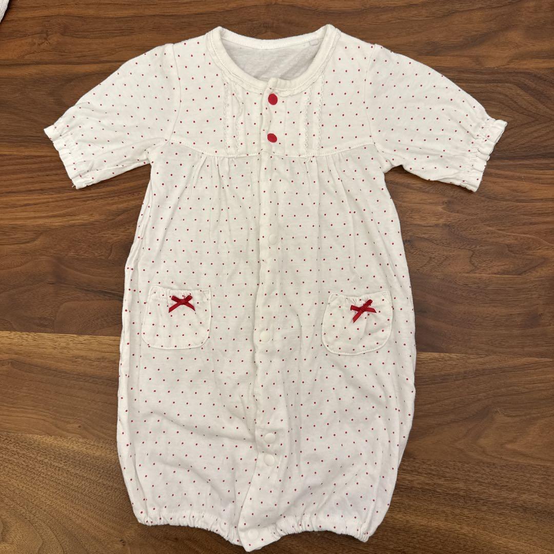 familiar ファミリア ドレスオール 70 ピンク ベビー服 刺繍入り