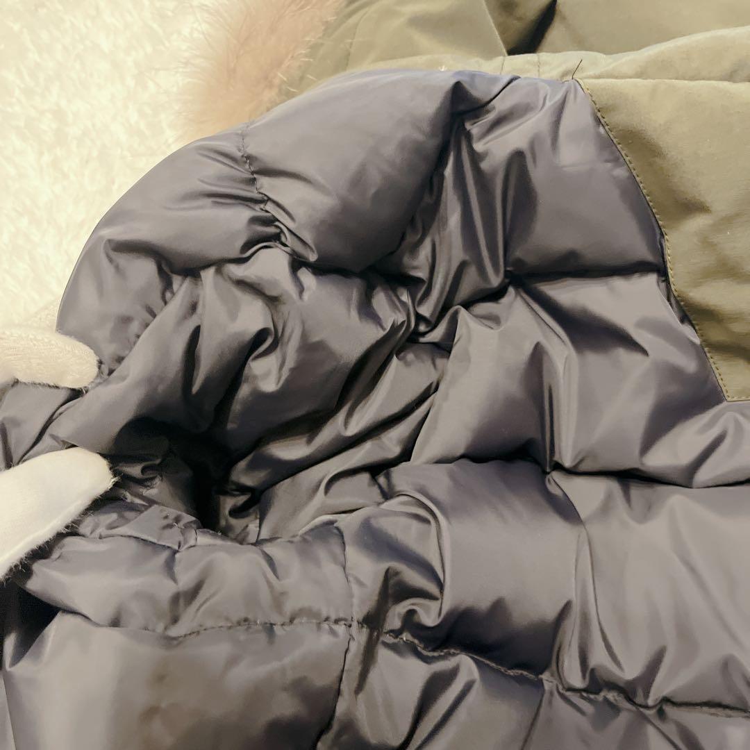 ダントン タッサー カーキ ダウンジャケット ラクーンファー ダントン タッサー カーキ ダウンジャケット ラクーンファー