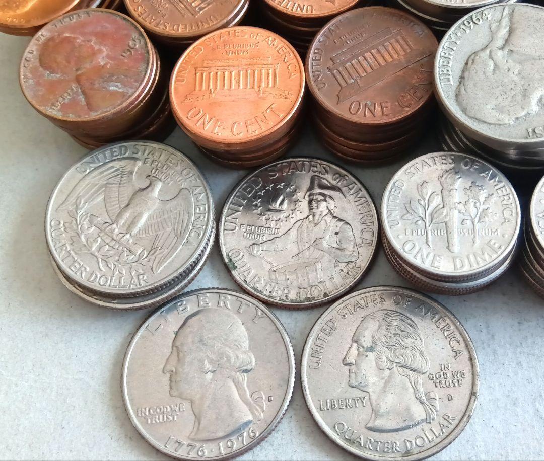 外国コイン アメリカ硬貨【８種類207枚】
