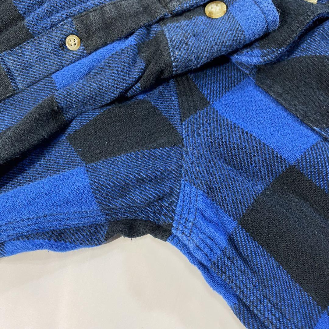 Carhartt カーハート ネルシャツ バッファロー 青 黒 ブルー M