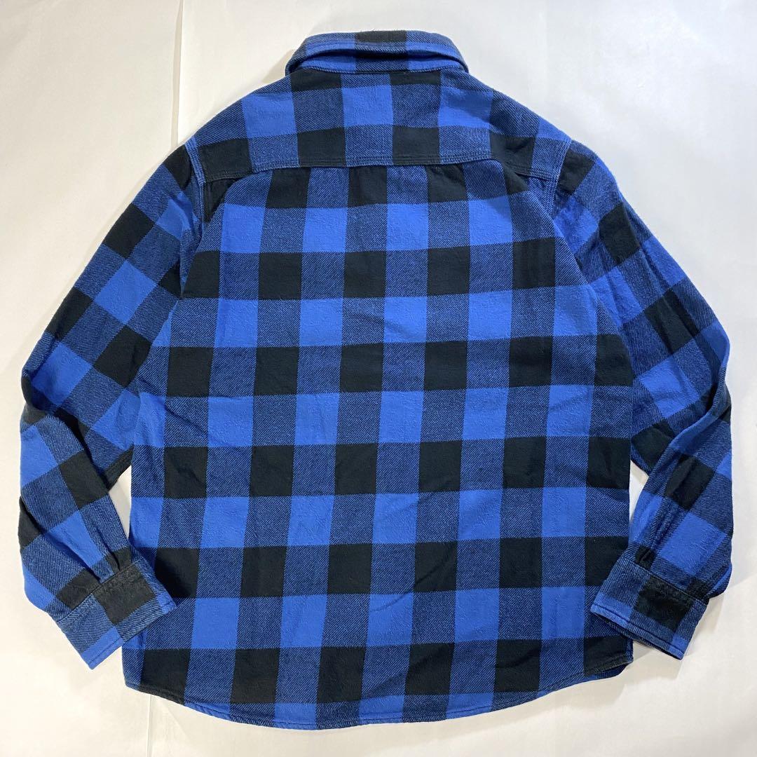 Carhartt カーハート ネルシャツ バッファロー 青 黒 ブルー M