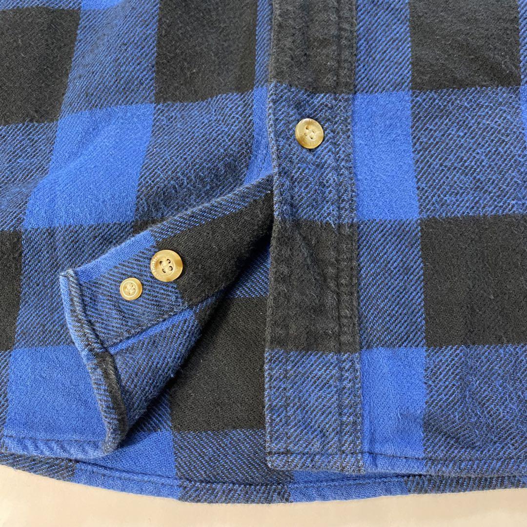 Carhartt カーハート ネルシャツ バッファロー 青 黒 ブルー M