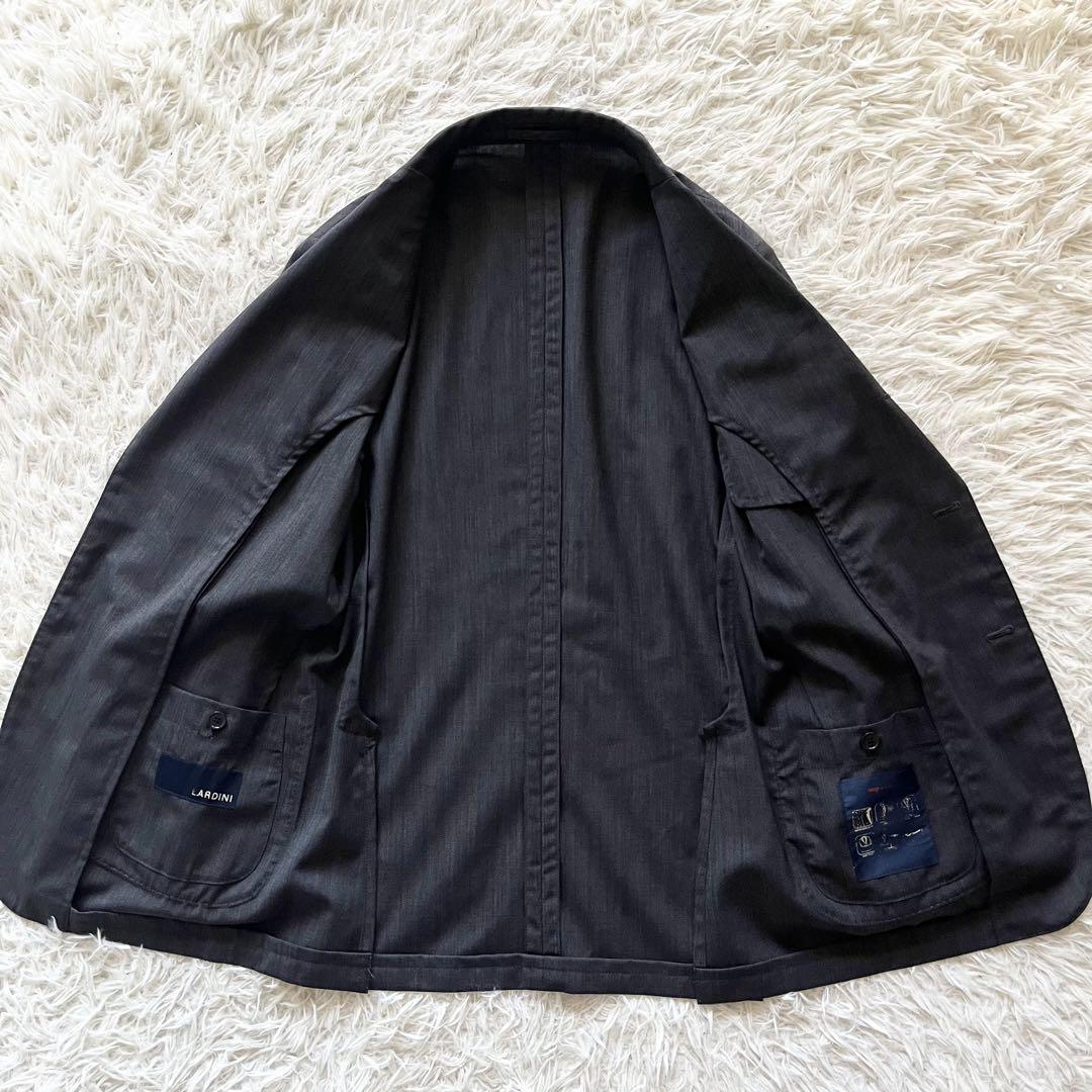 <美品> LARDINI easy wear グレー ウール スーツ サイズ46