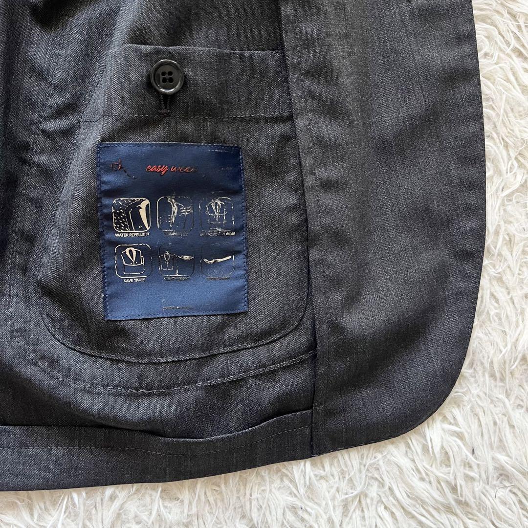 <美品> LARDINI easy wear グレー ウール スーツ サイズ46