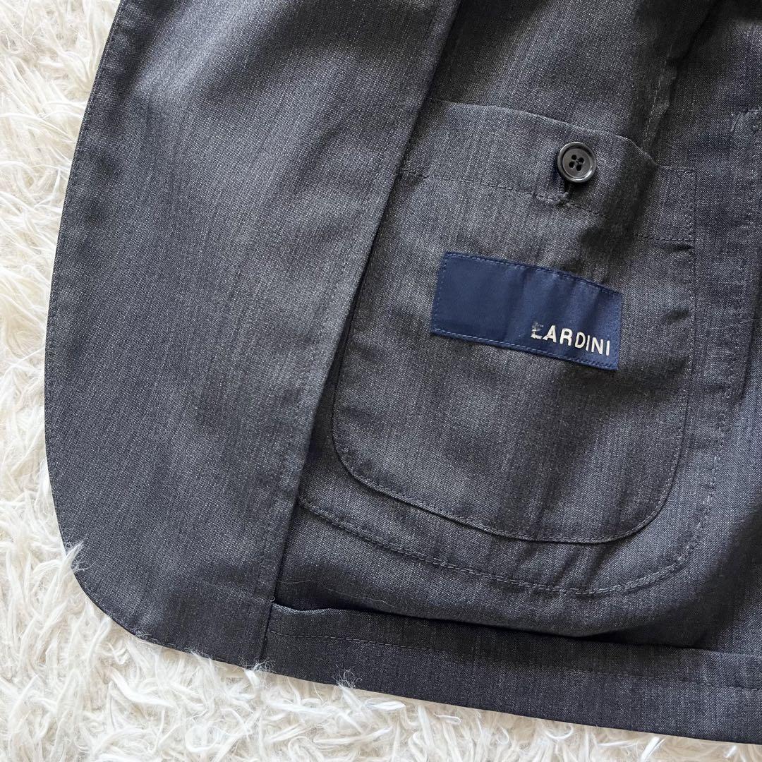 <美品> LARDINI easy wear グレー ウール スーツ サイズ46