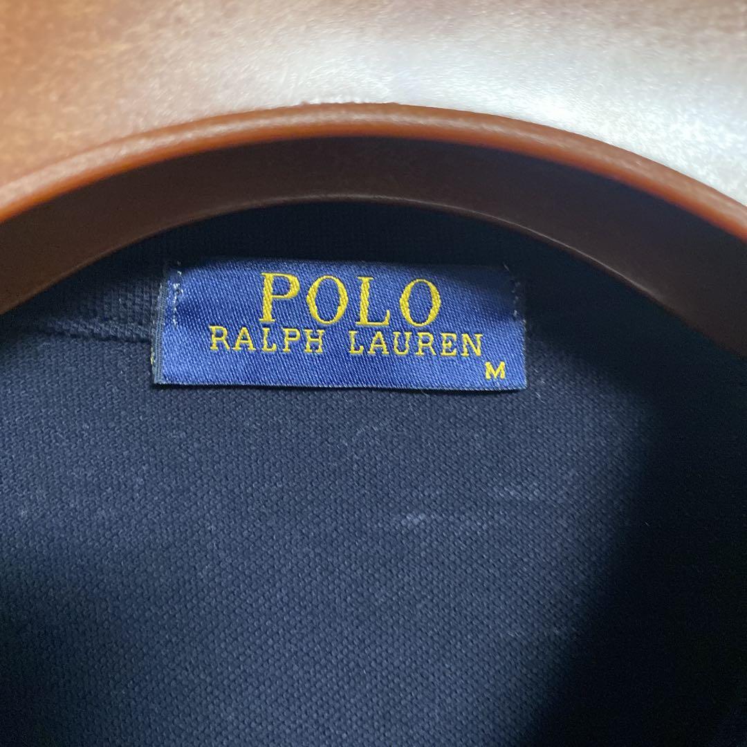 新品 Polo Ralph Lauren 刺繍ロゴ ポロシャツ M 紺 ラルフローレン ポロシャツ L (14-16) ネイビー 紺 白刺繍ロゴ