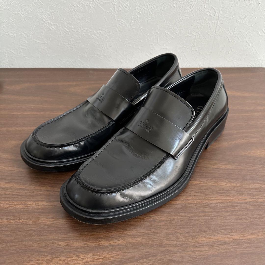 GUCCI ローファー ブラック グッチ レザー カーフレザー