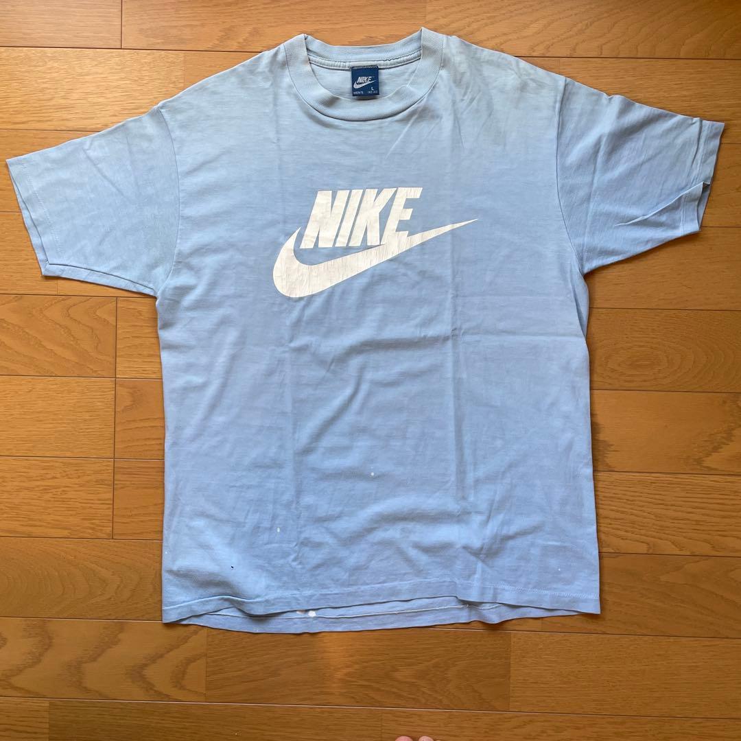 ８０s NIKE 紺タグ　ライトブルー Tシャツ Mサイズ