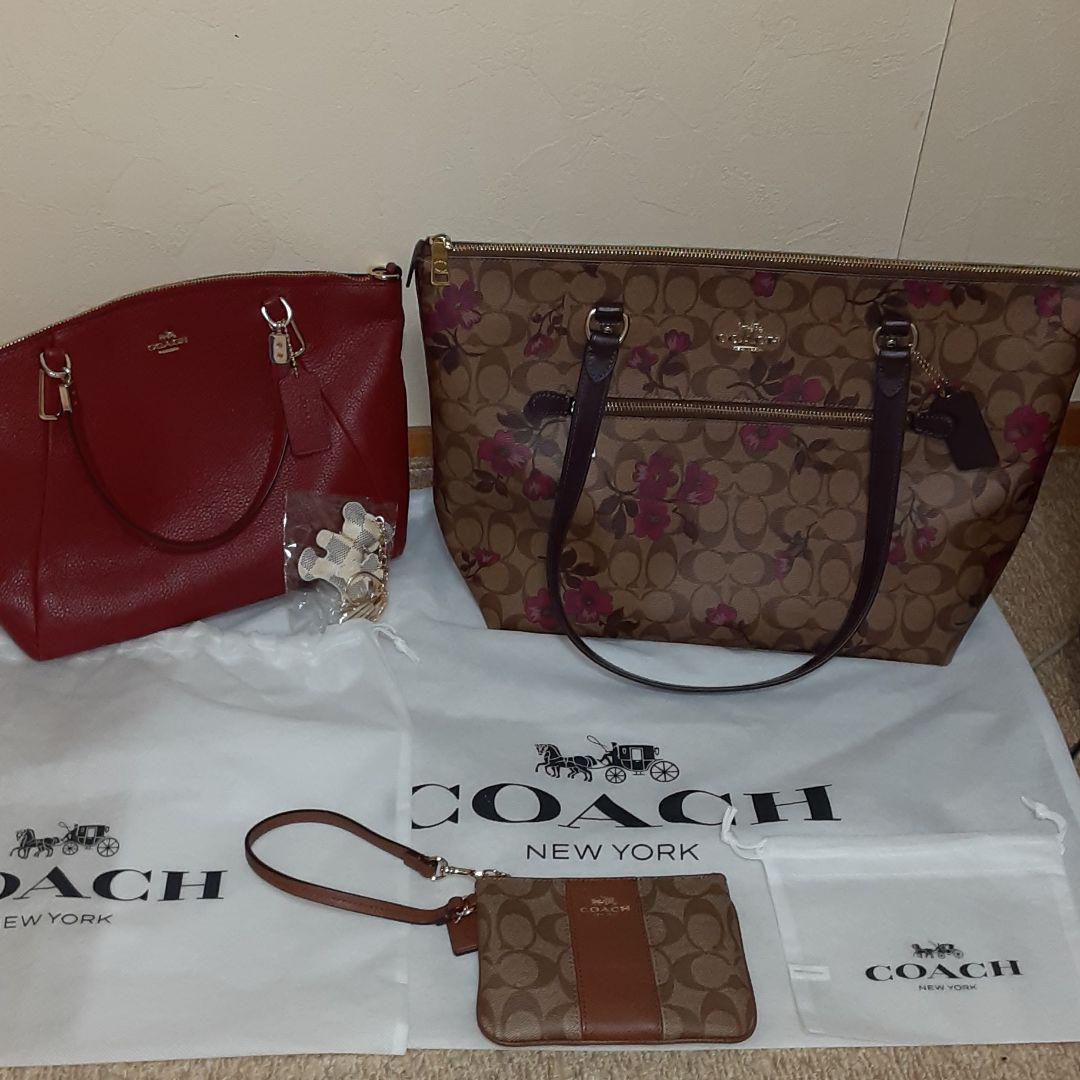 高い素材 Coachバッグ3点セット トートバッグ花柄 ハンドバッグ赤 おまけポーチ トートバッグ バッグ 13 950 Www Wearyellownebraska Org