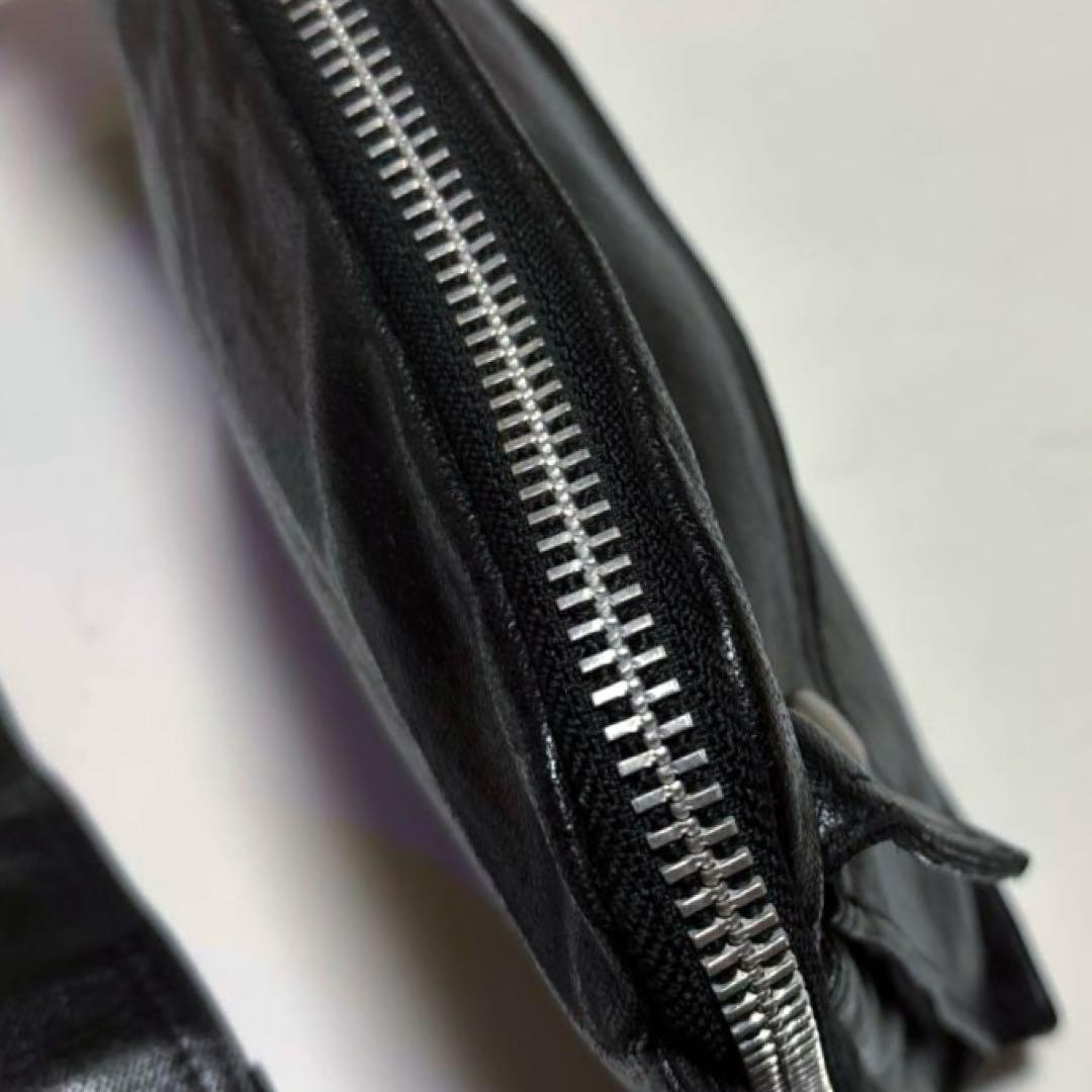 【美品】PORTER　ポーター　ボディバッグ　 ウエストバッグ　レザー　ブラック