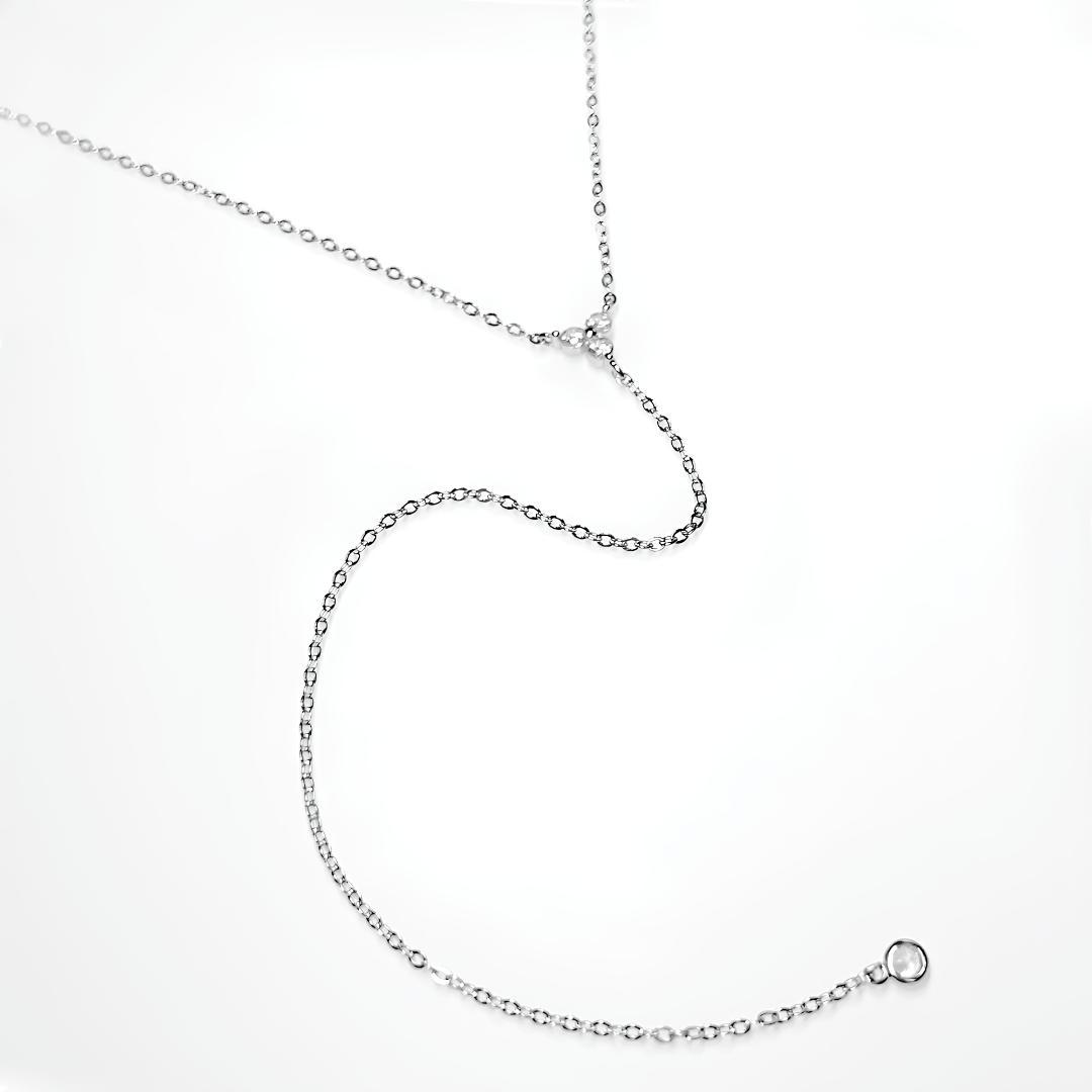 n022a【Sexy】ダイヤチェーンネックレス　シルバー925　結婚式　ドレス n022【Sexy】ダイヤチェーンネックレス シルバー925 結婚式 ドレス