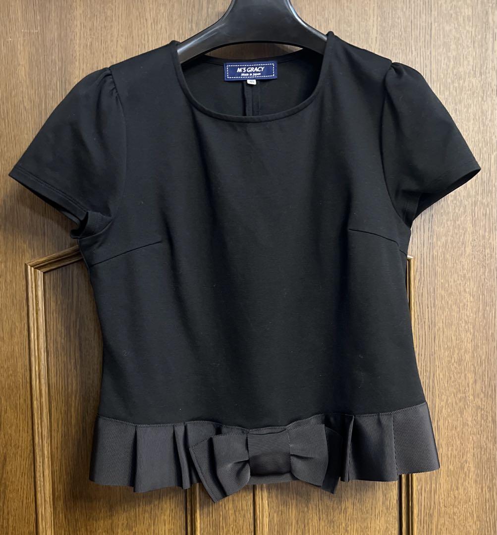 人気ブランド新作豊富 M's サイズ40 カットソー グログランリボン エムズグレイシー GRACY トップス