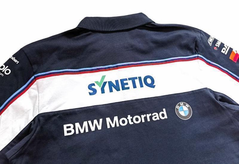 ★ BMW motorrad SYNETIQbmw 公式　ポロシャツ　紺色【L】