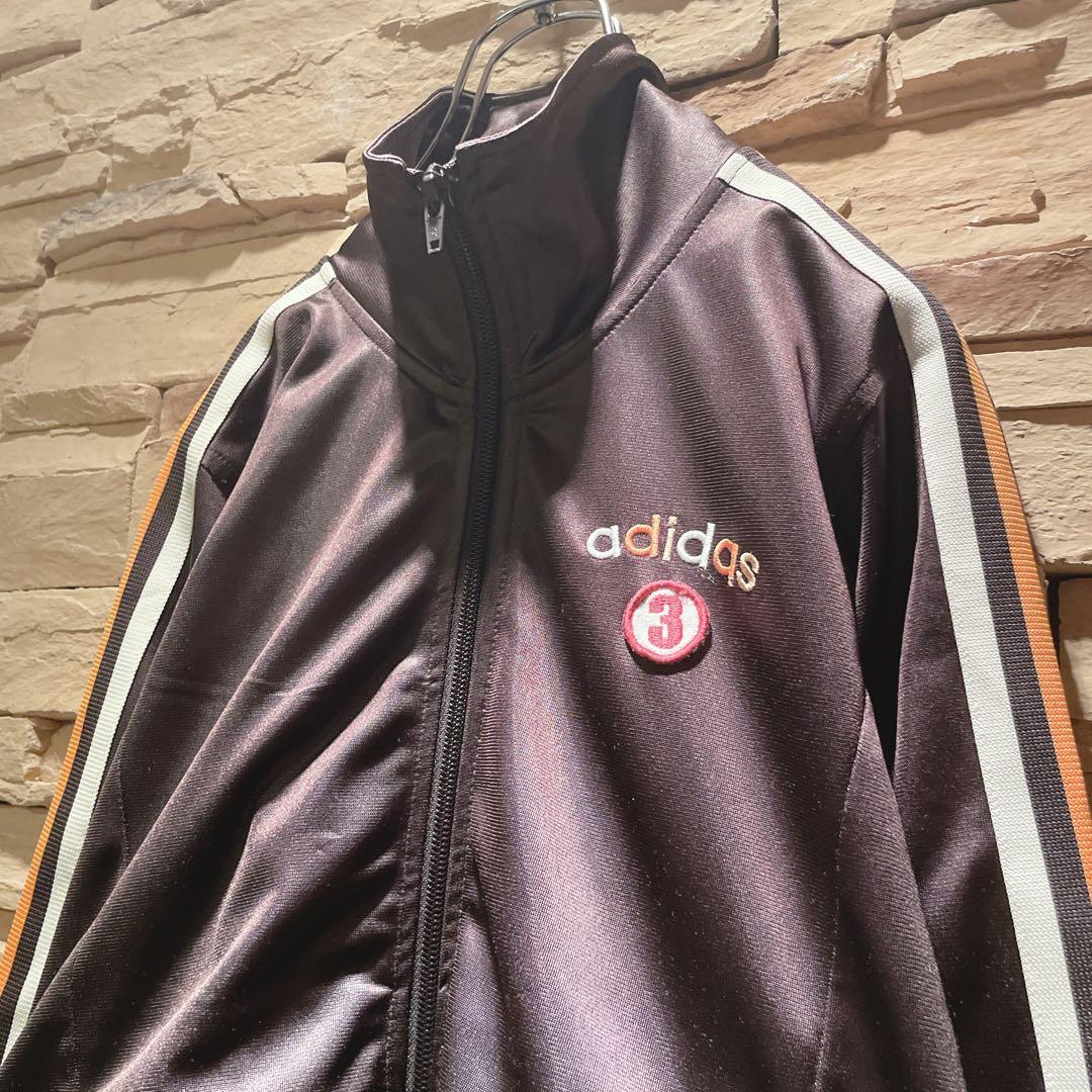 【希少配色】在原みゆ紀/adidas/トラックジャケット/ブラウン/光沢感/M