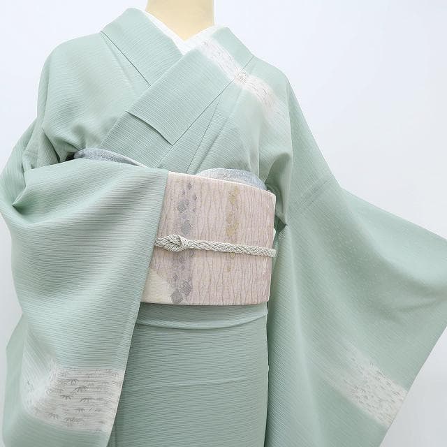 心斎橋小大丸謹製 夏着物 正絹 変則絽 刺繍“花や霞の色”訪問着 O-36