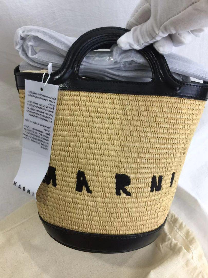 MARNI トロピカリア ラフィア マイクロ かごバッグ - かごバッグ