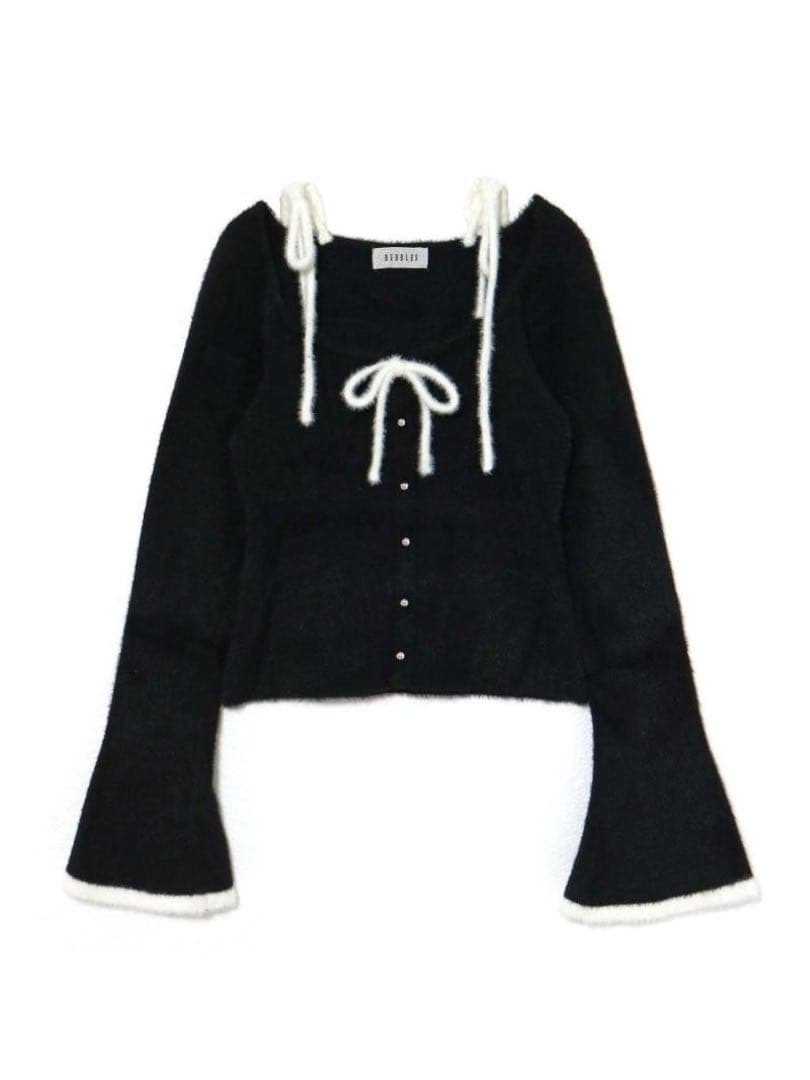 bubbles リボンシャギーニットトップス