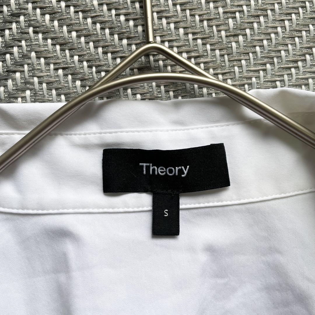 極美品　Theory 24AW コットンシャツ シュランク　七分袖　シャツ　白