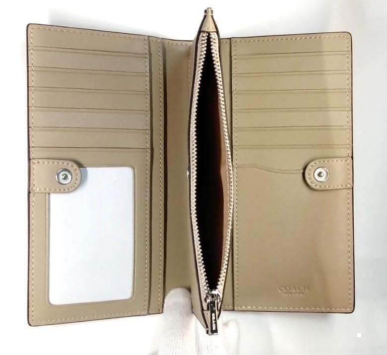 COACH 新品 レザー 二つ折り 長財布 紫 コーチ レディース 財布 J15 ルイヴィトン ダミエ 二つ折 財布  ポルトフォイユマルコ　コンパクト