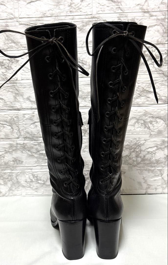 大人気❣️miumiu ミュウミュウ ロングブーツ 黒 23.5㎝ 革 大人気❣️miumiu ミュウミュウ ロングブーツ 黒 23.5㎝ 革