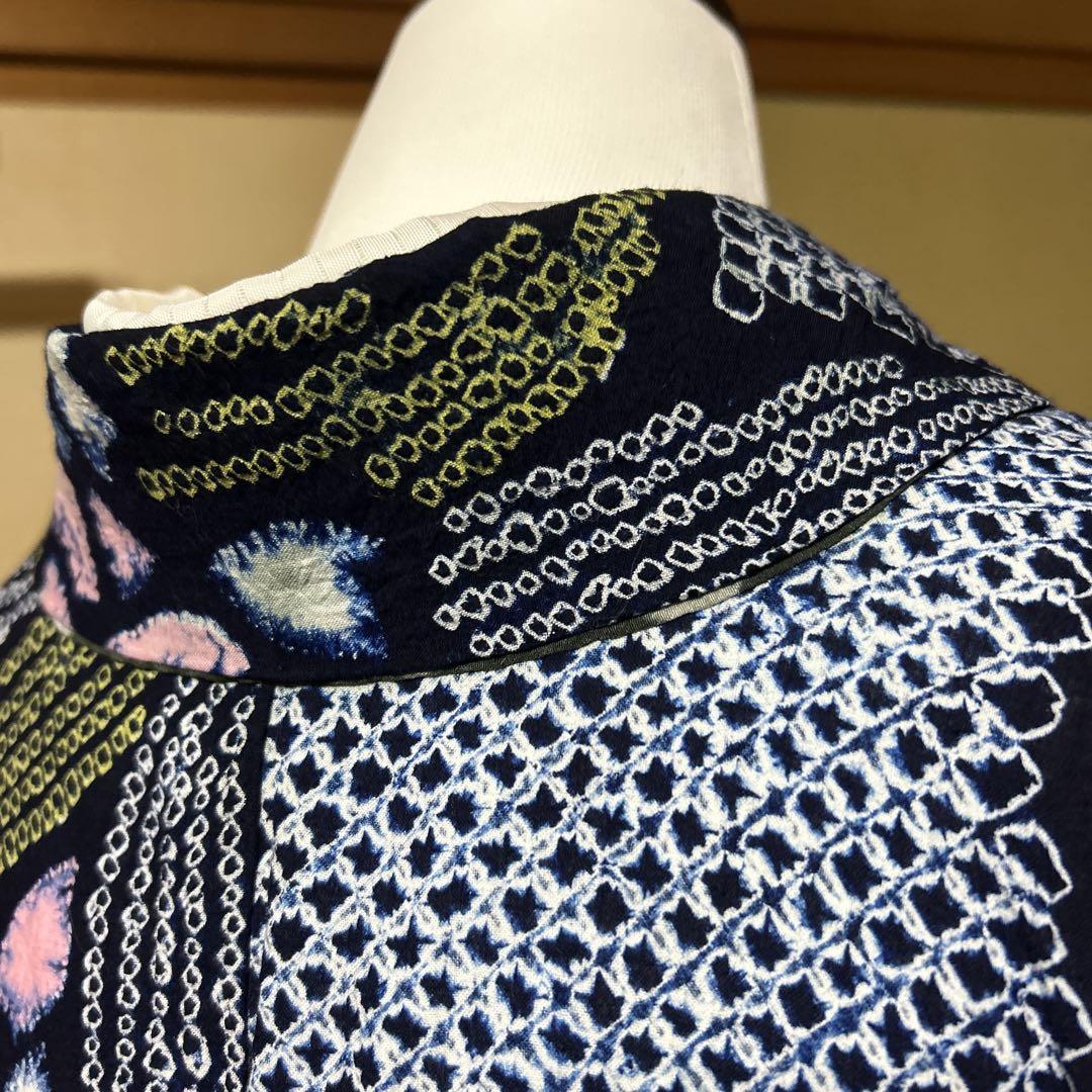 有松鳴海絞りフルセット5点　美品高級浴衣+半幅帯+帯締め+帯揚げ+帯留め 高級有松鳴海絞り】美品浴衣フルセット5点 半幅帯＋帯締め＋