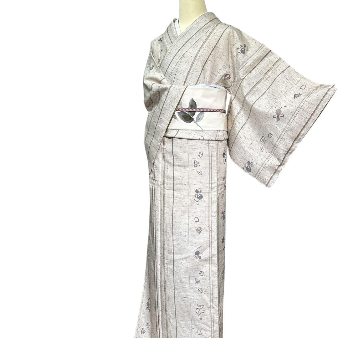 勇屋織物 ゼンマイ紬袷ひょうたんから棋