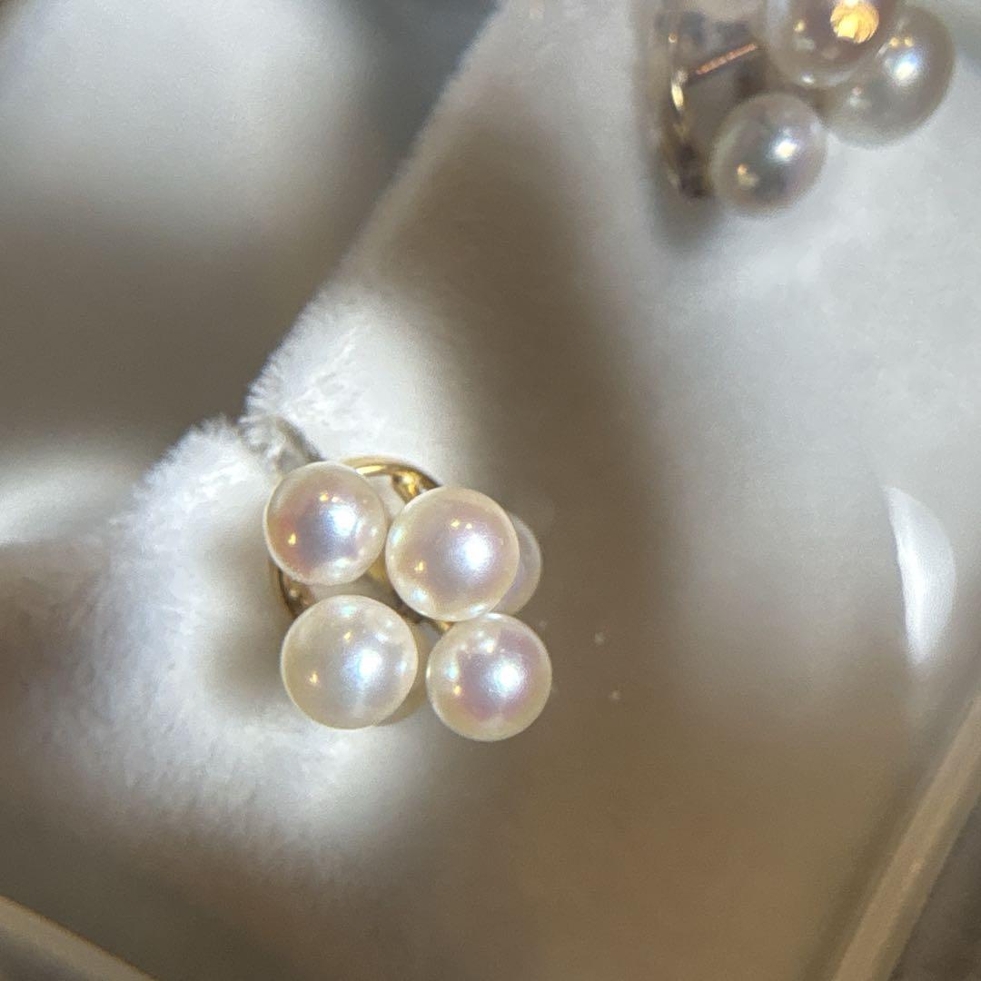 半額 50％OFFの通販 週末値下げ価格！K18 ♡ 刻印あり 房 パールピアス アクセサリー