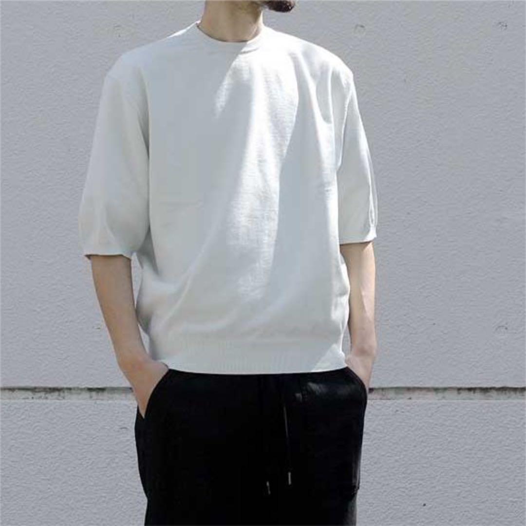 新作HOT HERILL 半袖ニット セーター ヘリル y43bX-m31389408439 COTTON CREWNECK 超特価特価