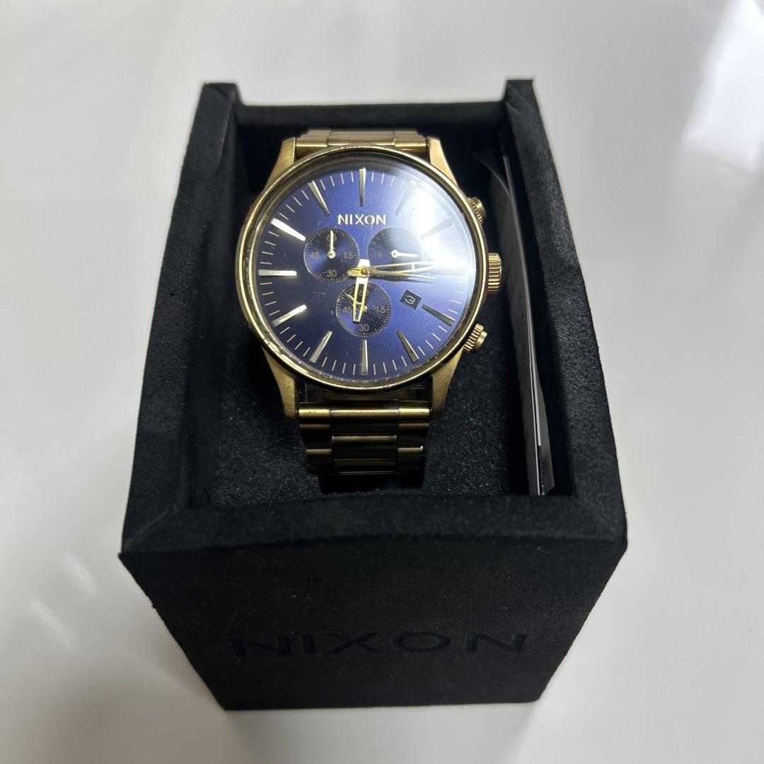 時計 NIXON sentry chrono gold/blue SUNRAY