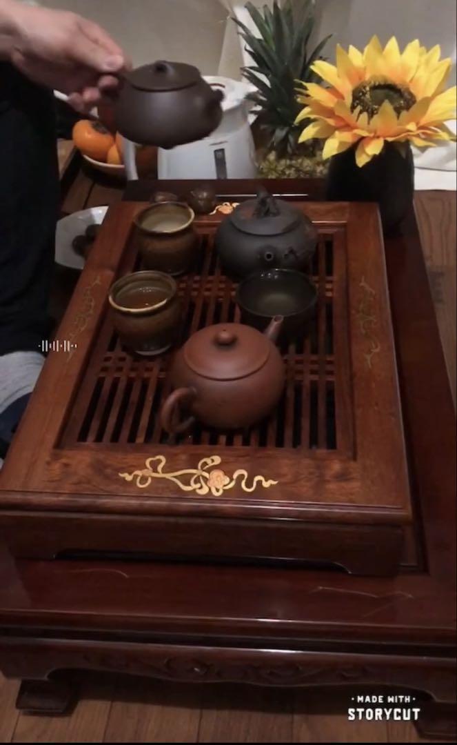 茶桌 花台 花梨木 彫刻 猫脚