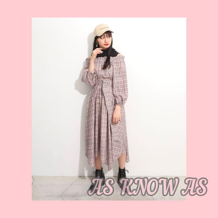 年末セール As Know As オフショル チェックワンピース グレイル価格 メルカリ