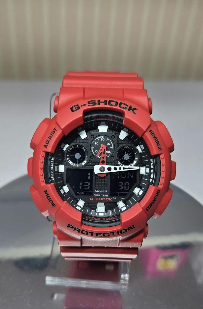 CASIO G-SHOCK GA-100B カシオ腕時計 赤 電池交換済み