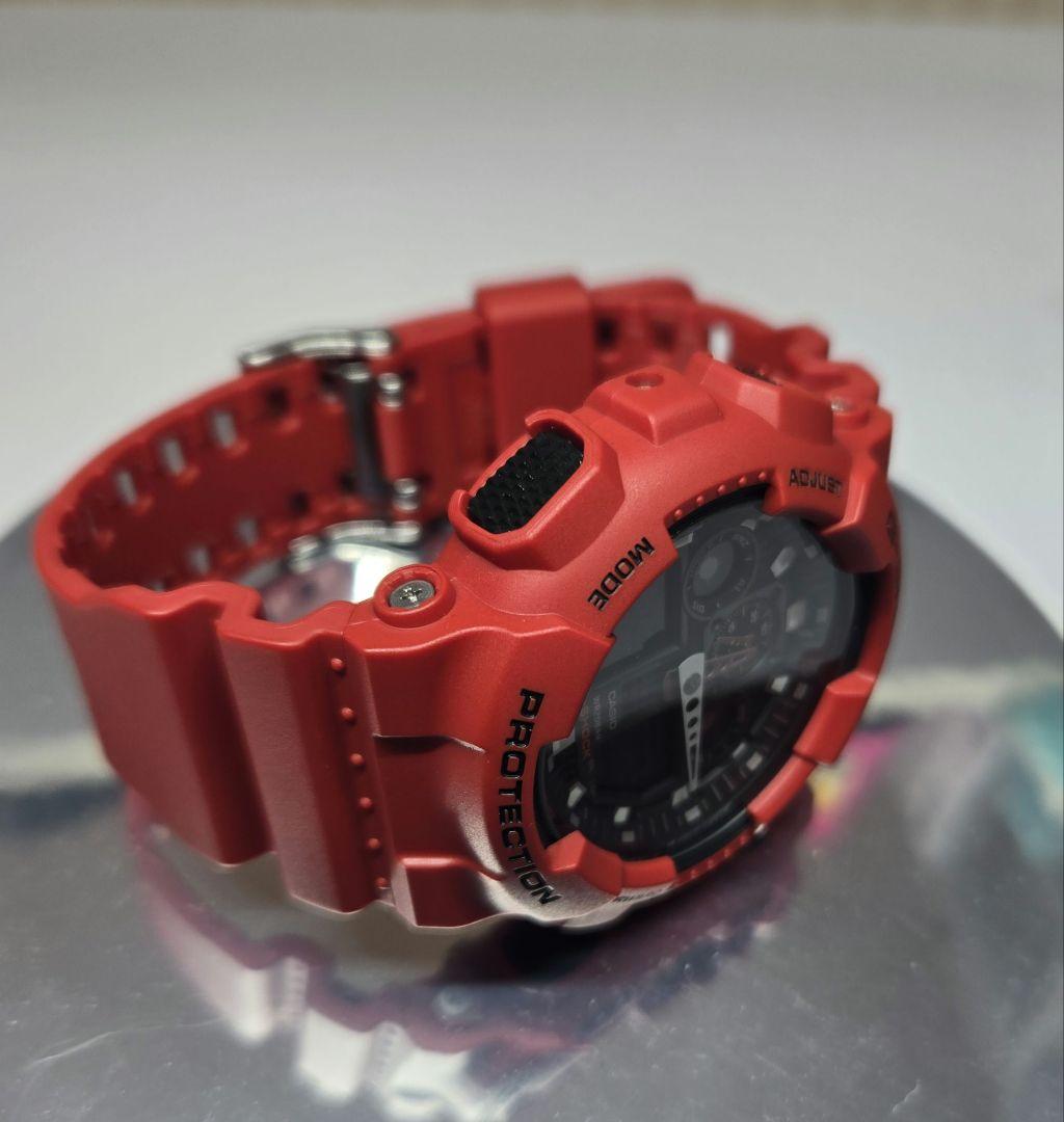 CASIO G-SHOCK GA-100B カシオ腕時計 赤 電池交換済み