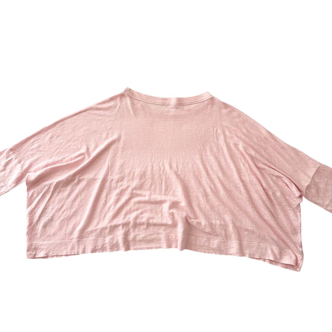 45R 超ガーゼ天竺のビッグTシャツ クルーネック 綿 ピンク 0
