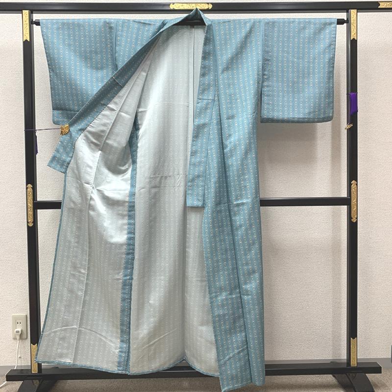 503aj56□着物のみ 小紋 和洋MIX ジュニアにも 単衣 立涌□美品