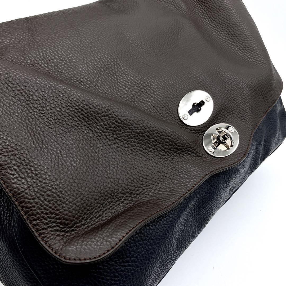 美品　希少バイカラー【ZANELLATO】2wayバッグ　ポスティーナ　A4