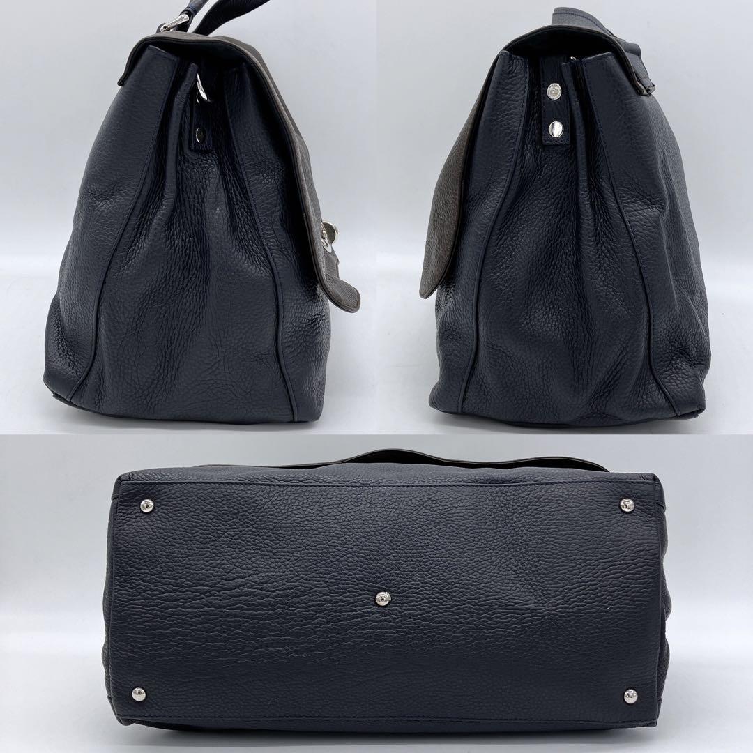 美品　希少バイカラー【ZANELLATO】2wayバッグ　ポスティーナ　A4