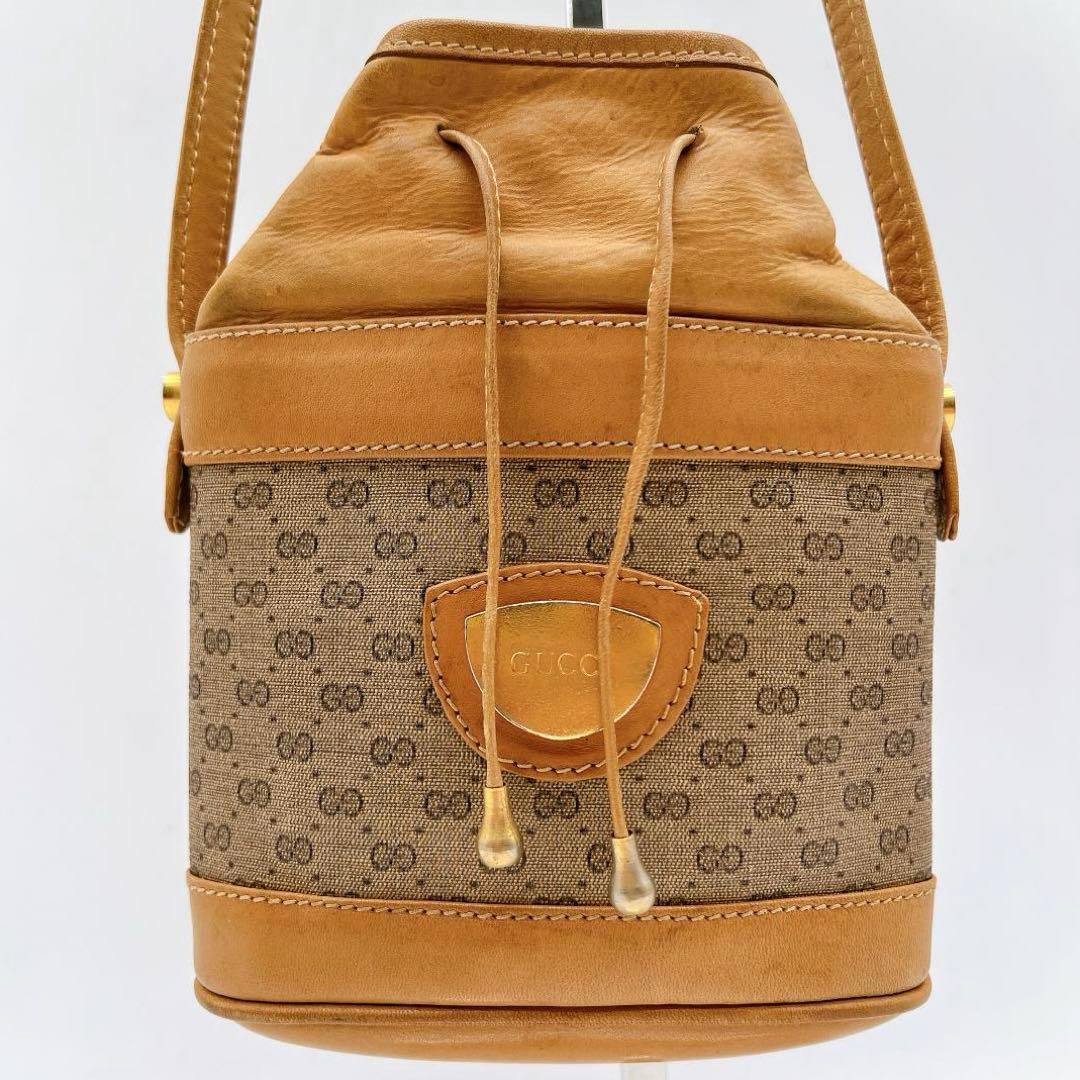 GUCCI マイクロGG PVC ショルダーバッグ 巾着 斜めがけ e652